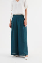 Load image into Gallery viewer, Tirelli Pleat Front Palazzo Pant Deep Marine
