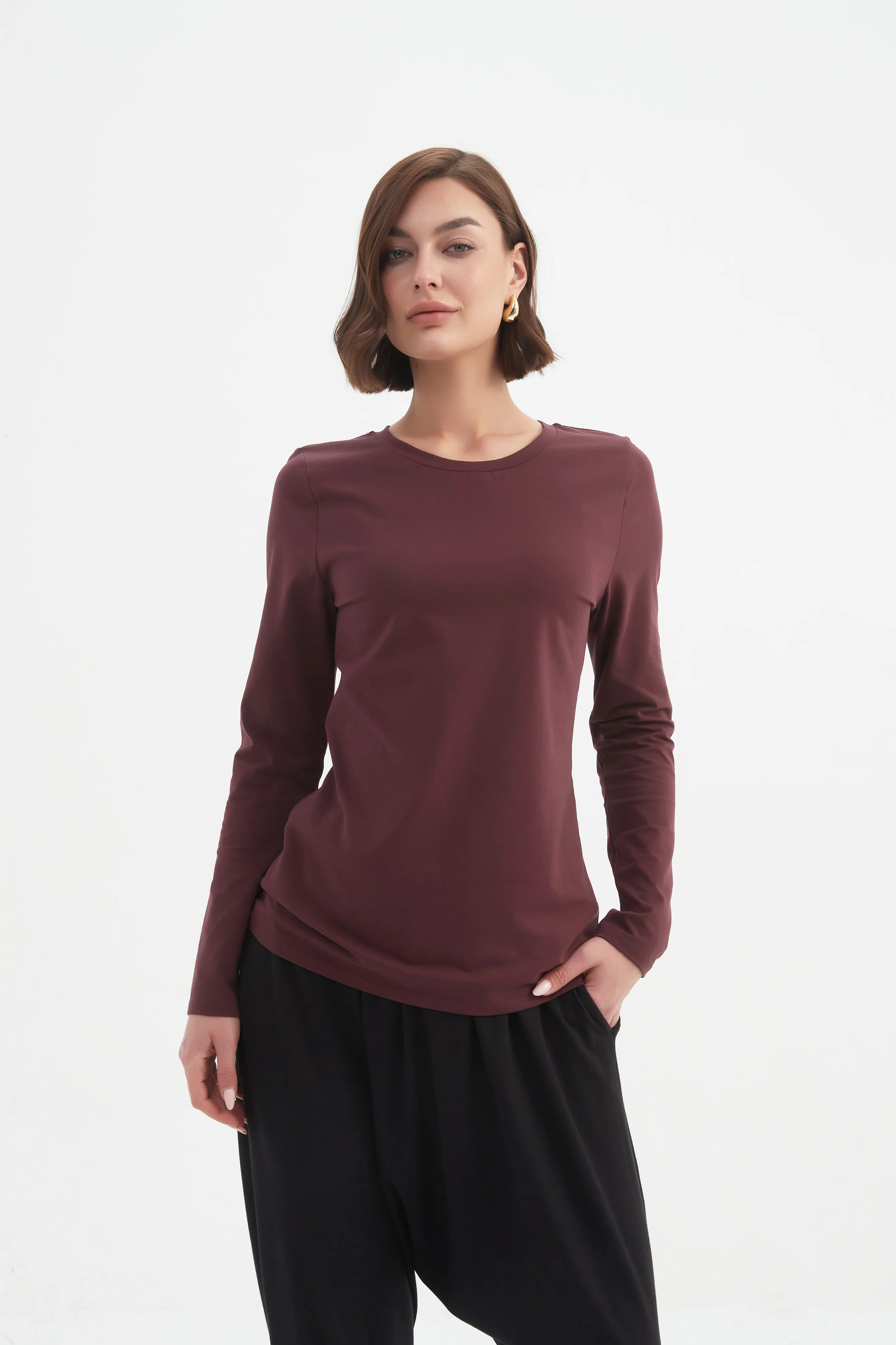 Tirelli Long Sleeve Tshirt Aubergine