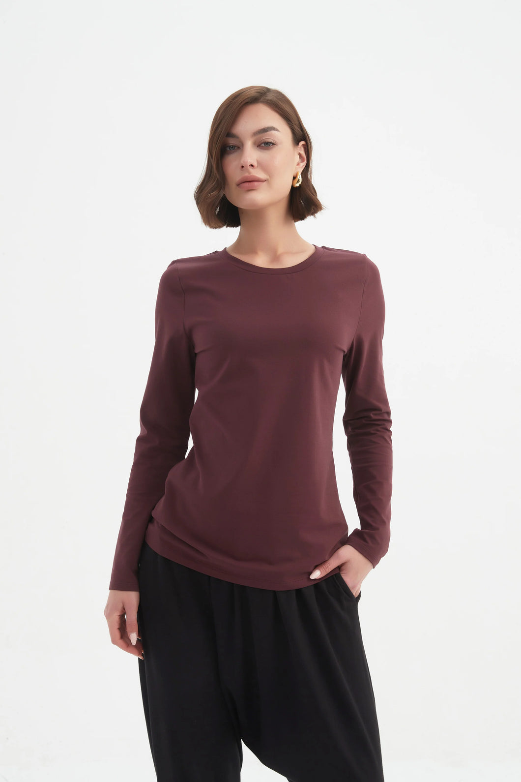 Tirelli Long Sleeve Tshirt Aubergine