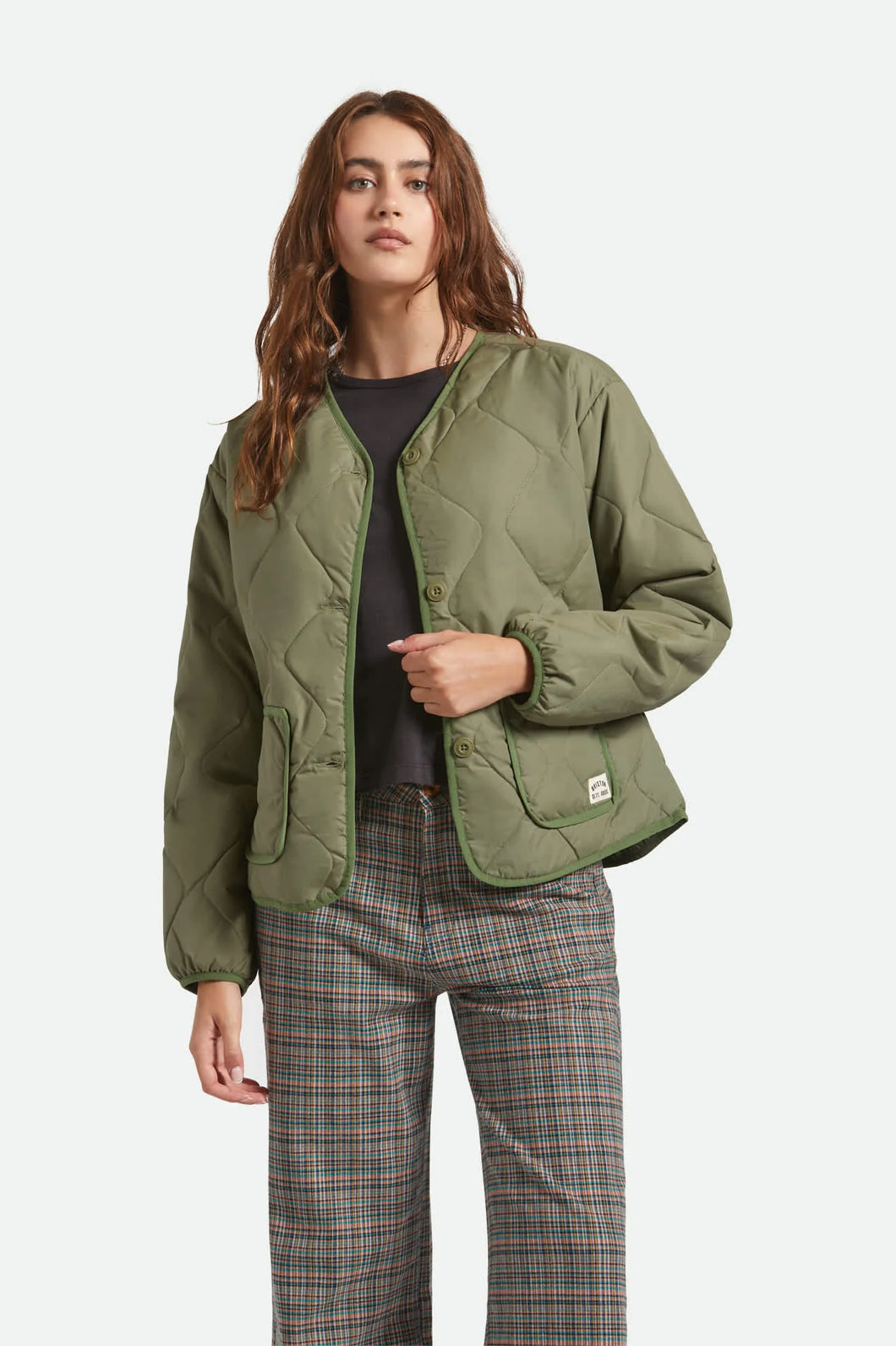 Brixton Delilah Quilted Jacket Olive Surplus