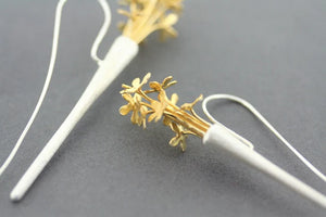 Makers & Providers Ikebana Earrings 22kt Gold Over Silver