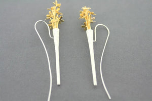 Makers & Providers Ikebana Earrings 22kt Gold Over Silver