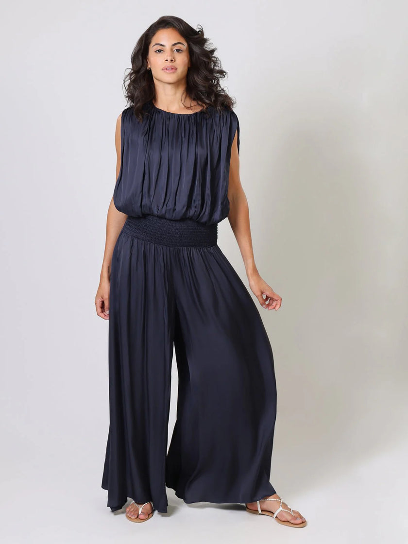 Traffic People Any Moment Now Aurora Wide Leg Trousers Navy