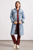 Tribal Long Denim Duster Washed Blue