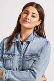 Tribal Long Denim Duster Washed Blue