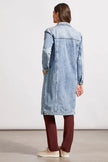 Tribal Long Denim Duster Washed Blue