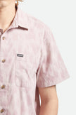 Brixton Charter Print SS Shirt Dark Pink/Silver Crackle Paint