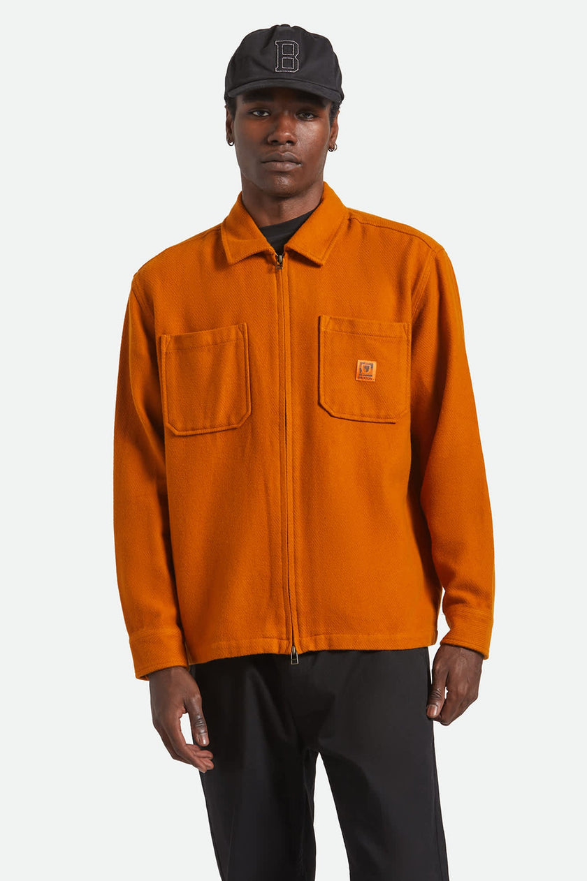 Brixton Union Zip Flannel Rustic Caramel
