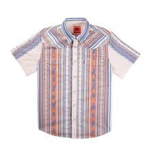 Load image into Gallery viewer, Sendero Serape Pearl Snap SS Shirt Western Stripe Indigo
