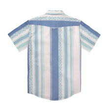 Load image into Gallery viewer, Sendero Serape Pearl Snap SS Shirt Retro Stripe Teal
