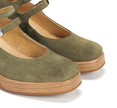 Dorking D9659 Cristel Stacked Double Mary Jane Heels Green Nubuck