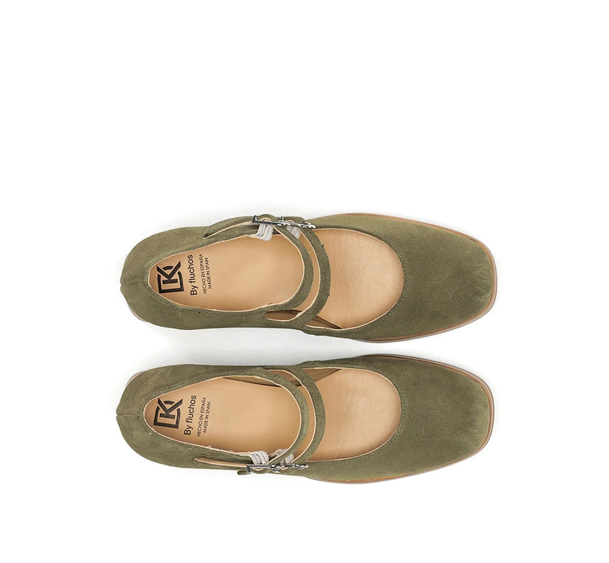 Dorking D9659 Cristel Stacked Double Mary Jane Heels Green Nubuck