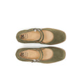 Dorking D9659 Cristel Stacked Double Mary Jane Heels Green Nubuck