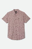 Brixton Charter Print SS Shirt Dark Pink/Silver Crackle Paint