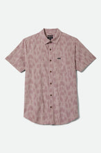 Load image into Gallery viewer, Brixton Charter Print SS Shirt Dark Pink/Silver Crackle Paint
