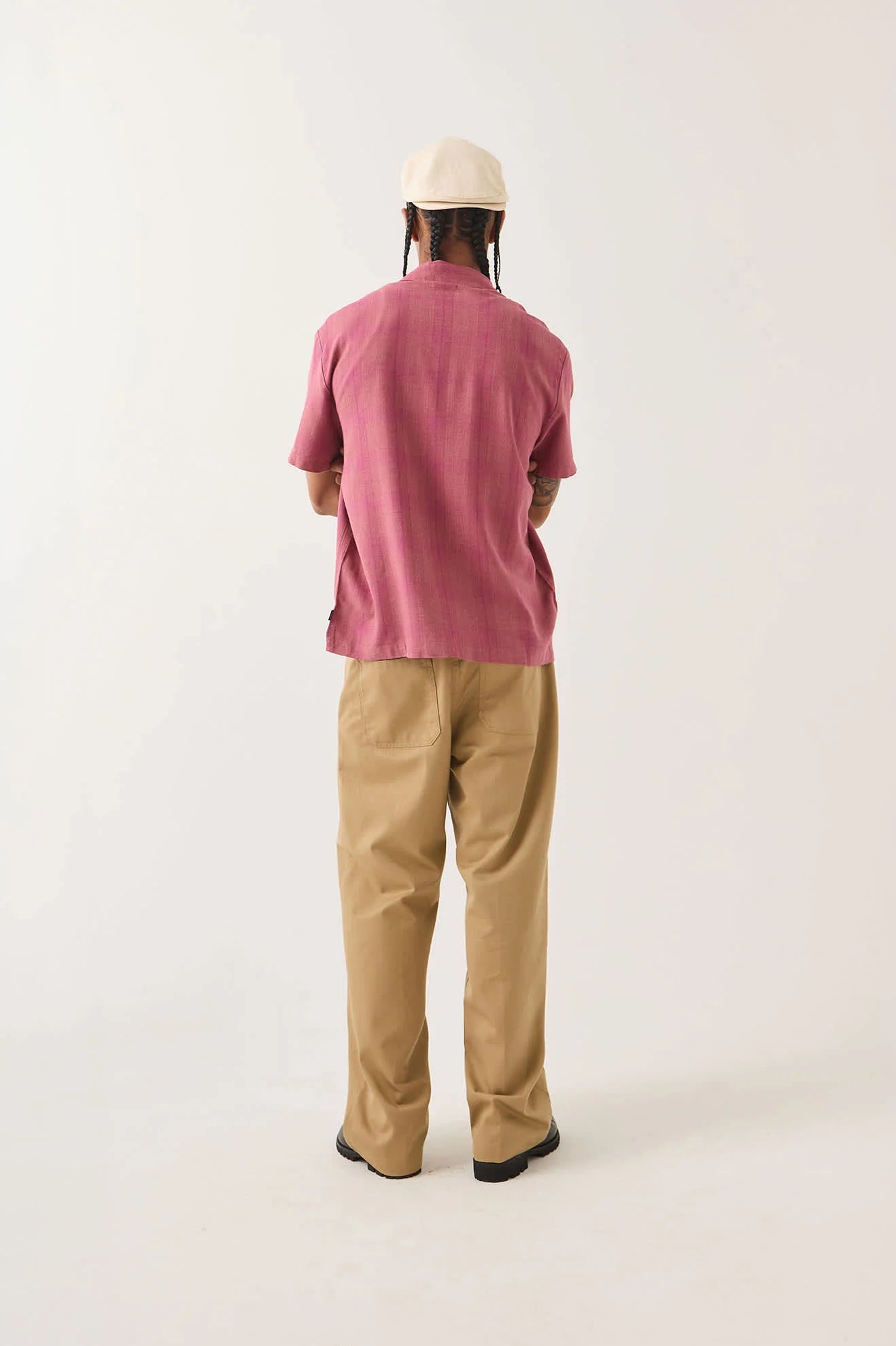 Brixton Century Short Sleeve Shirt Pink Shadow Plaid