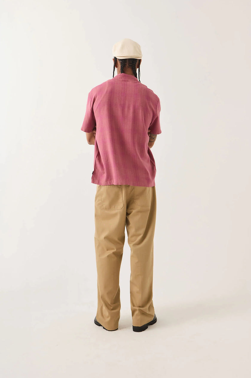 Brixton Century Short Sleeve Shirt Pink Shadow Plaid