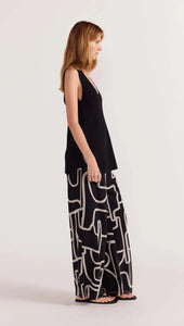 Staple The Label Vento Wide Leg Pants Black/Cream