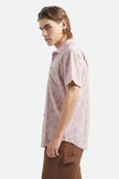 Brixton Charter Print SS Shirt Dark Pink/Silver Crackle Paint