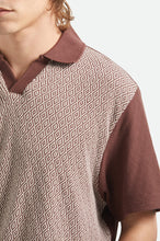Load image into Gallery viewer, Brixton Theo Jacquard S/S Polo Chocolate/Off White
