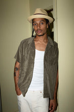 Load image into Gallery viewer, Brixton Bunker French Terry Cloth Camp Collar Shirt Ivy Green
