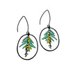 DENZ Midi Wattle Flower Earrings Black/Yellow/Green