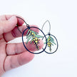 DENZ Midi Wattle Flower Earrings Black/Yellow/Green