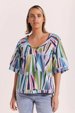 Load image into Gallery viewer, Wear Colour Cotton S/S V Neck Top Kaleidoscope
