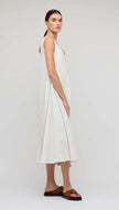 Staple The Label Nyla Godet Midi Dress White/ Latte