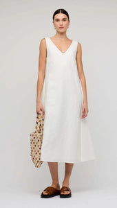Staple The Label Nyla Godet Midi Dress White/ Latte
