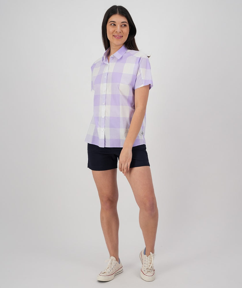 Swanndri Manaia S/S Shirt Lavender Check