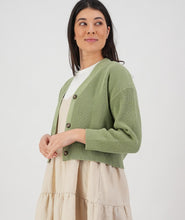 Load image into Gallery viewer, Swanndri Melrose Crop Cardigan Fern
