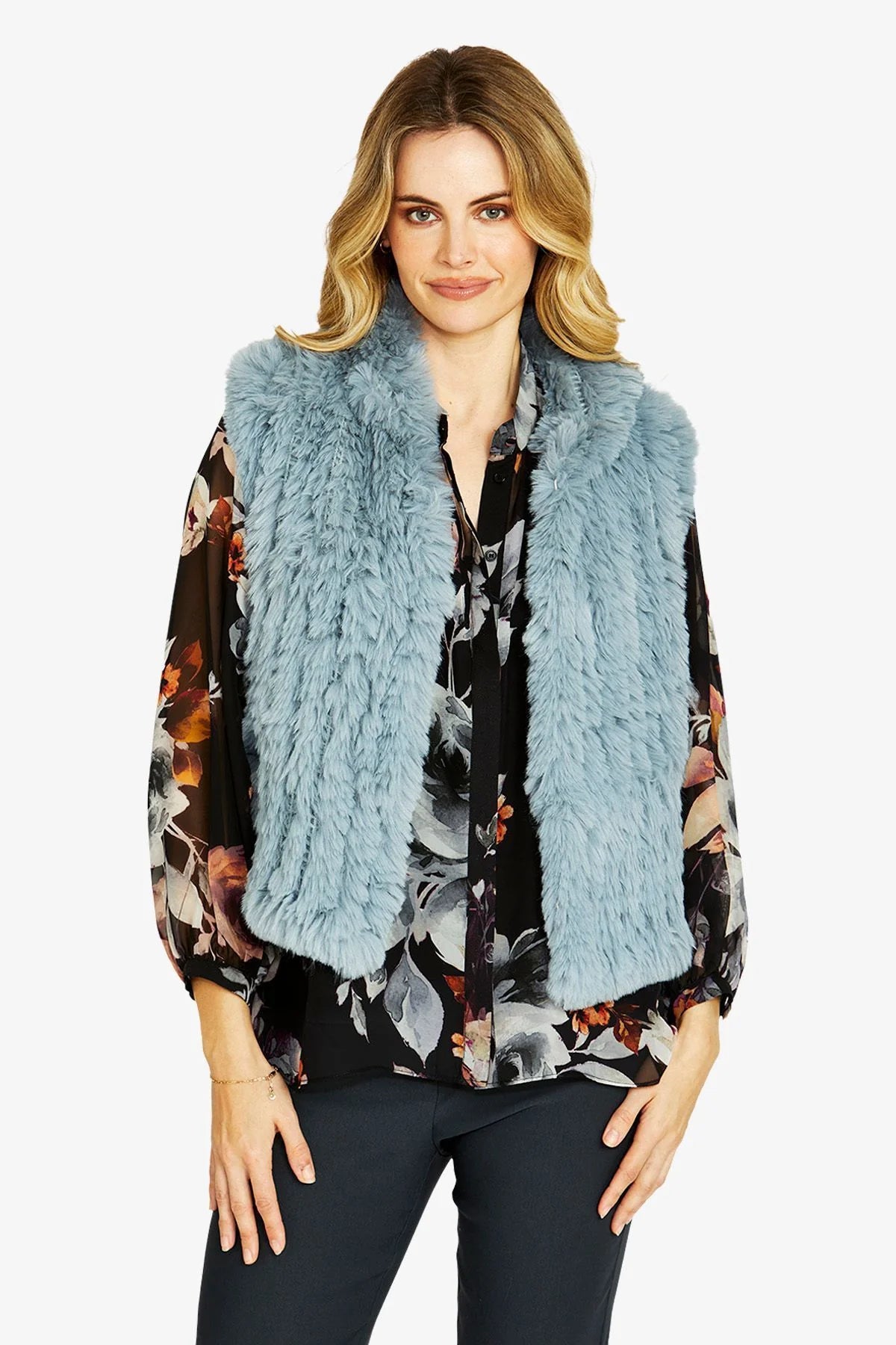 Pingpong Arlo Faux Fur Vest Bluebell