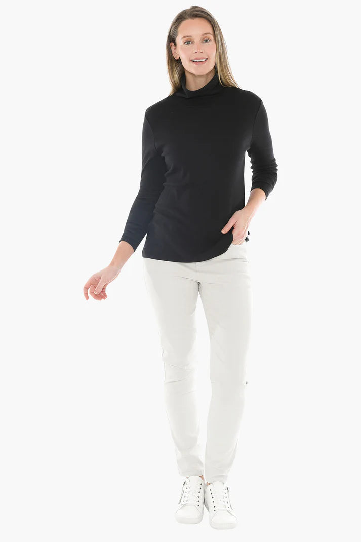 Jump Cotton Roll Neck Skivvy Black