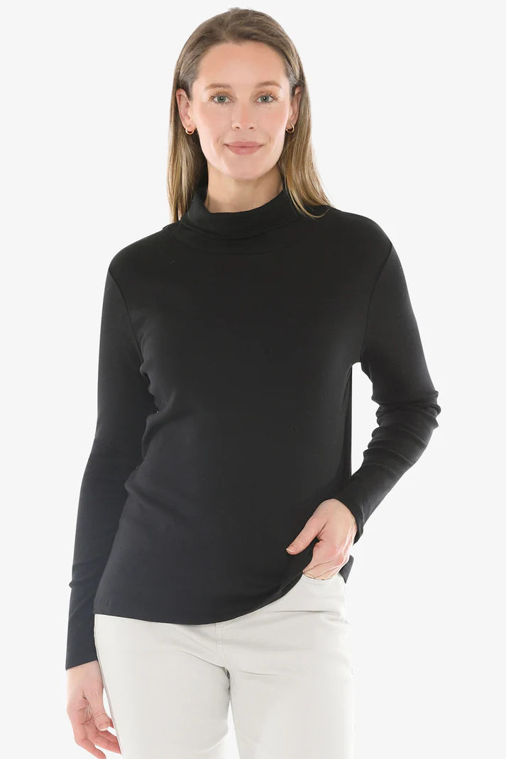 Jump Cotton Roll Neck Skivvy Black