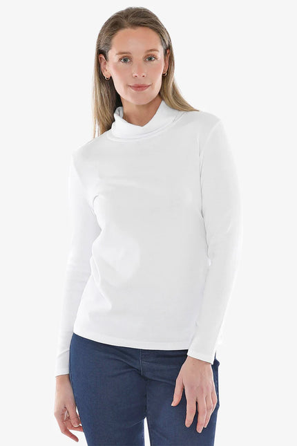 Jump Cotton Roll Neck Skivvy White