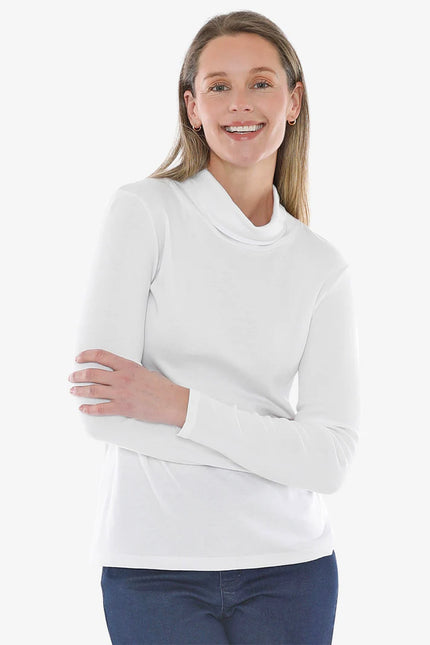Jump Cotton Roll Neck Skivvy White