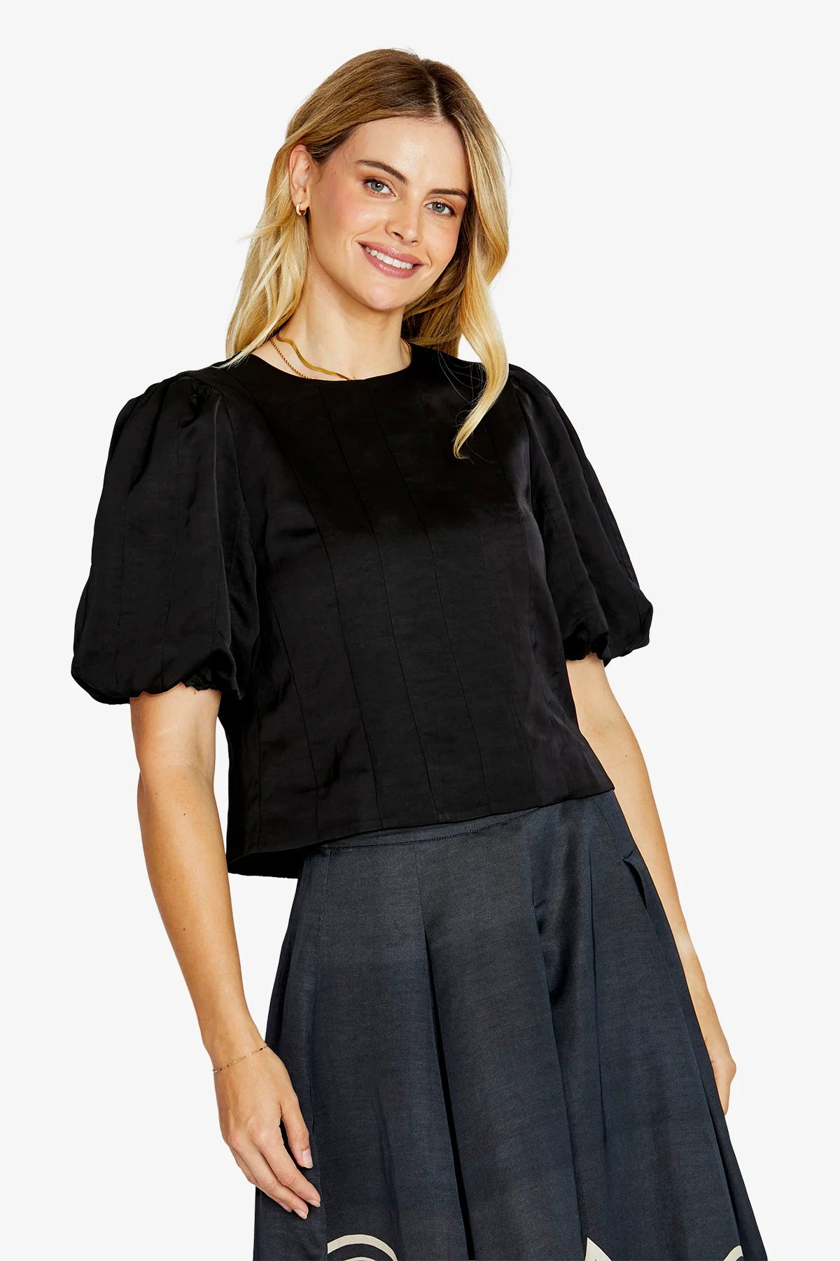 Pingpong Ellie Panel Detail Top Black