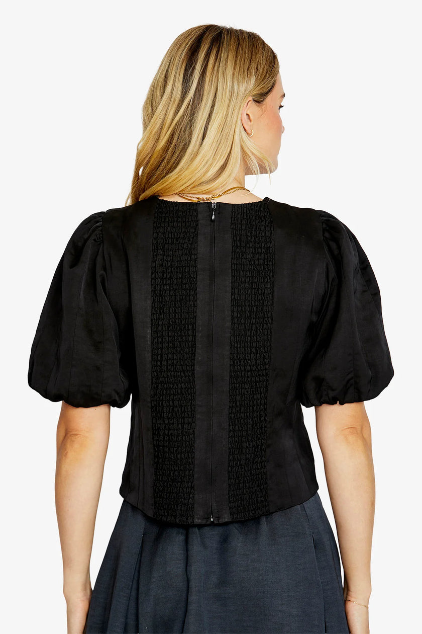 Pingpong Ellie Panel Detail Top Black