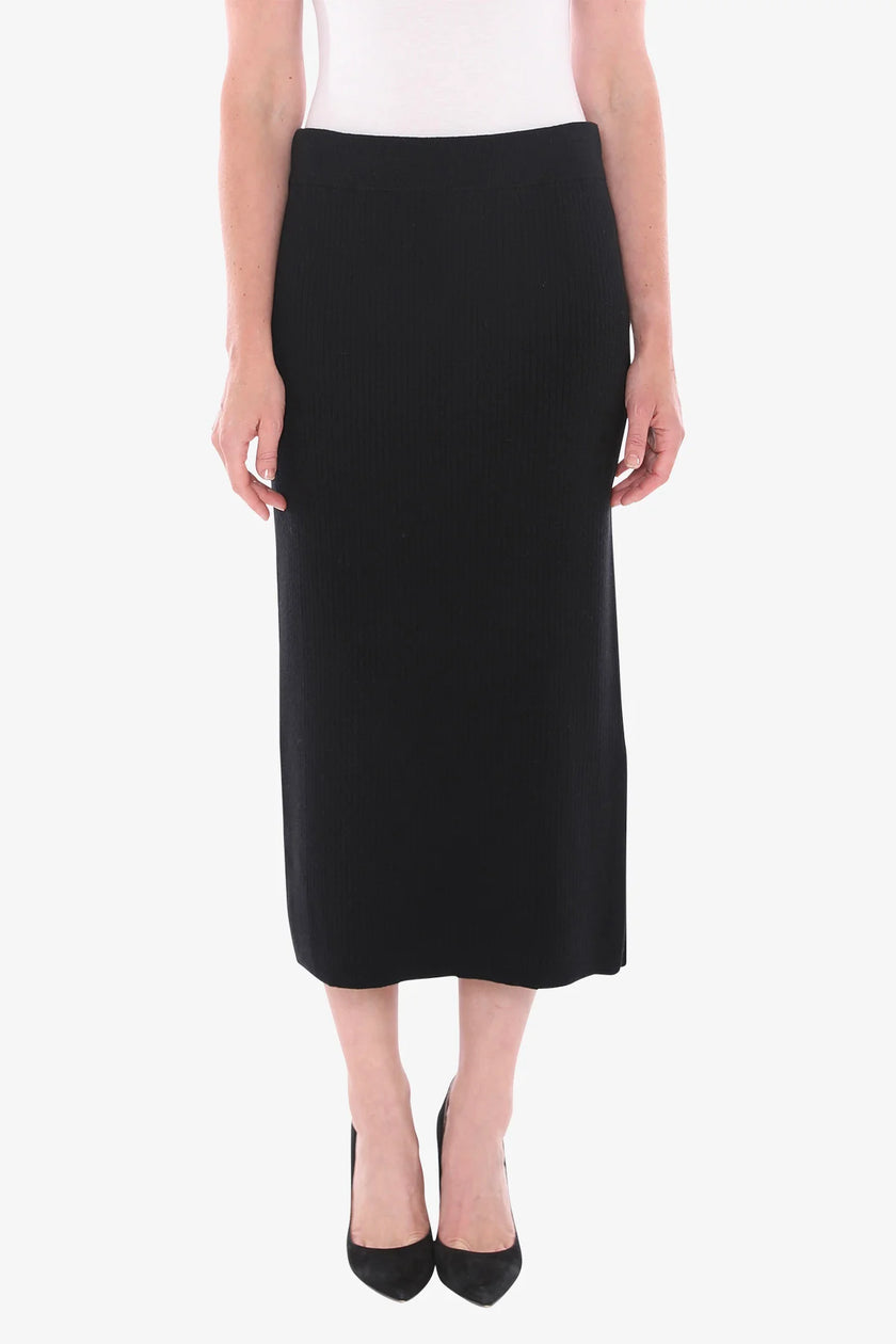 Jump Cotton Knit Rib Skirt Black