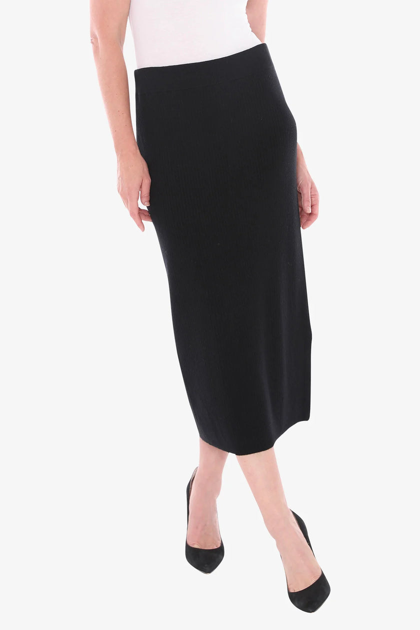 Jump Cotton Knit Rib Skirt Black