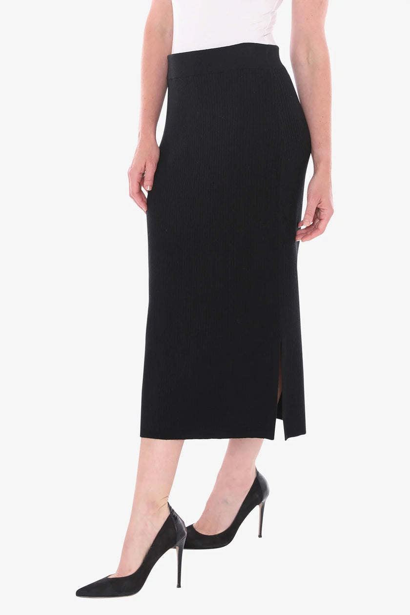 Jump Cotton Knit Rib Skirt Black
