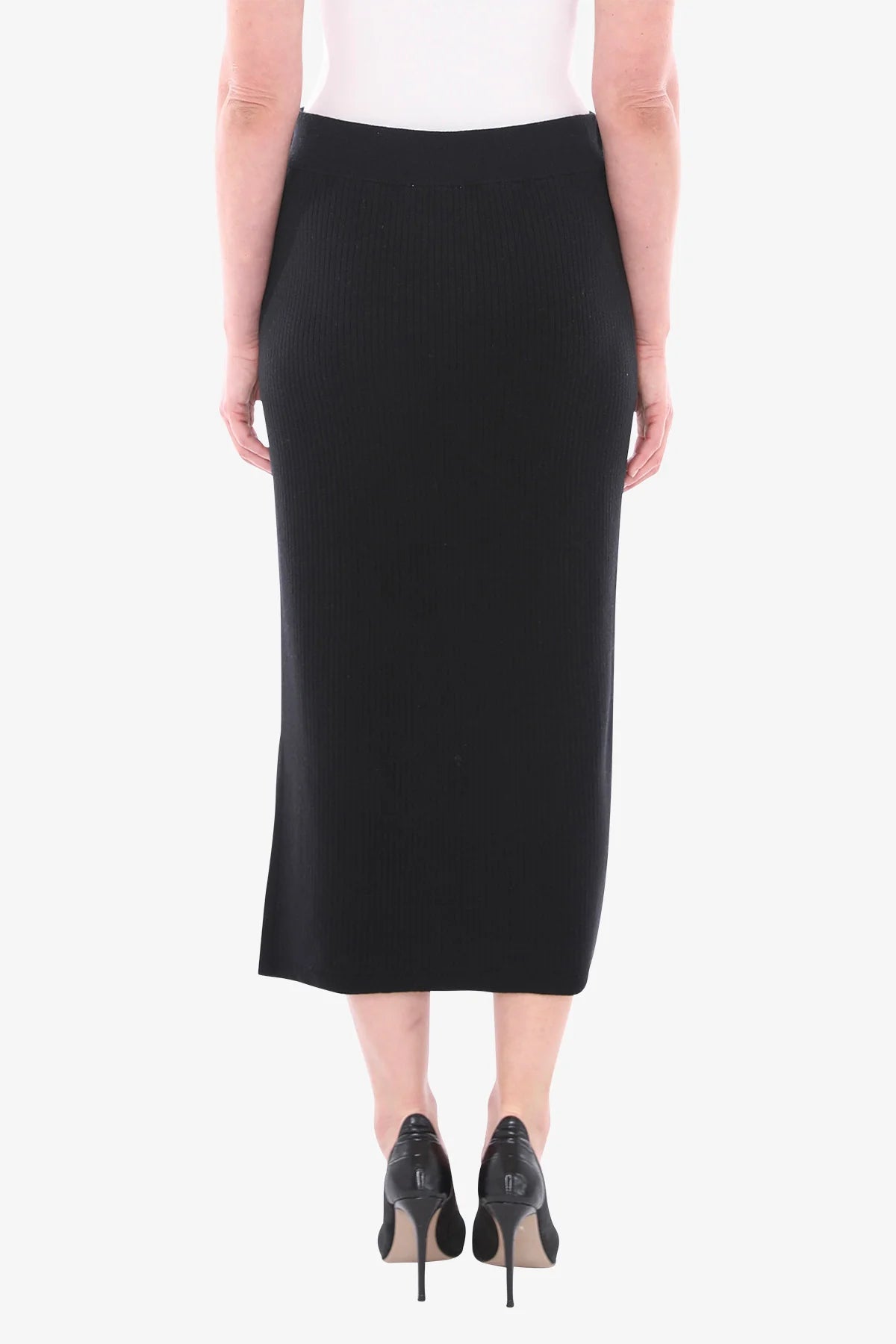 Jump Cotton Knit Rib Skirt Black