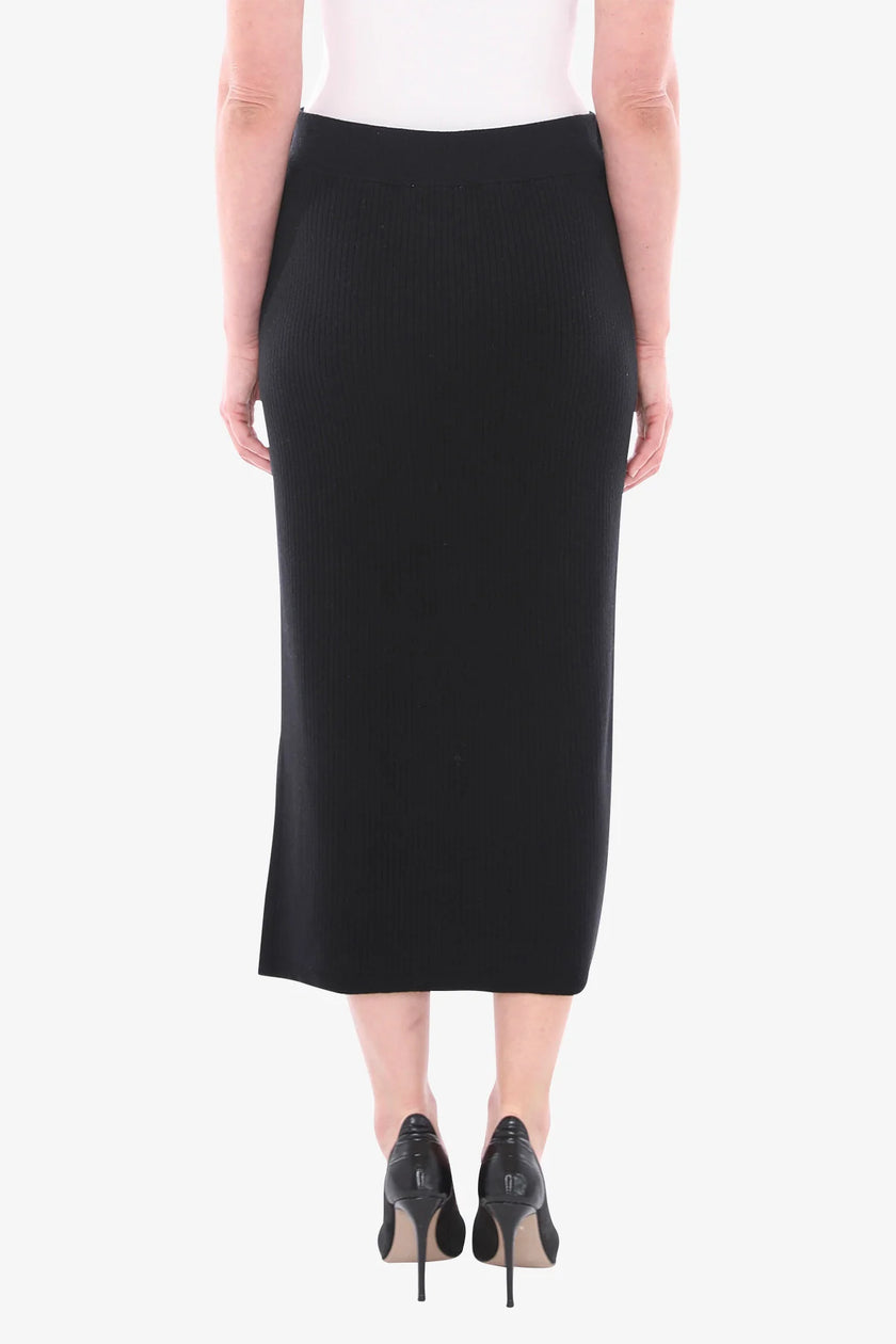 Jump Cotton Knit Rib Skirt Black
