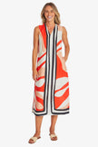 Pingpong Linear Maxi Dress Linear Print