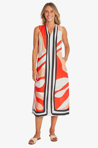 Pingpong Linear Maxi Dress Linear Print