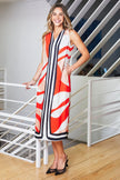 Pingpong Linear Maxi Dress Linear Print