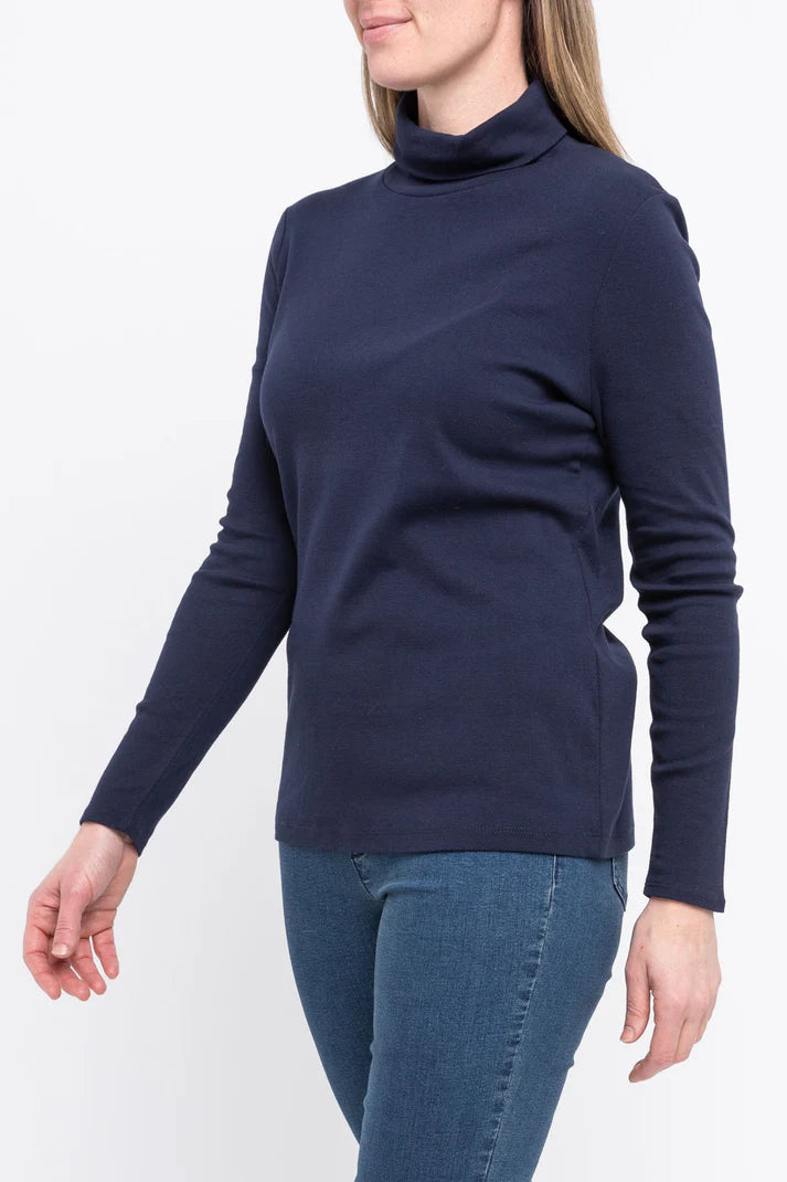 Jump Cotton Roll Neck Skivvy Navy