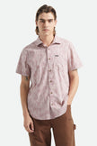 Brixton Charter Print SS Shirt Dark Pink/Silver Crackle Paint