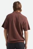 Brixton Theo Jacquard S/S Polo Chocolate/Off White